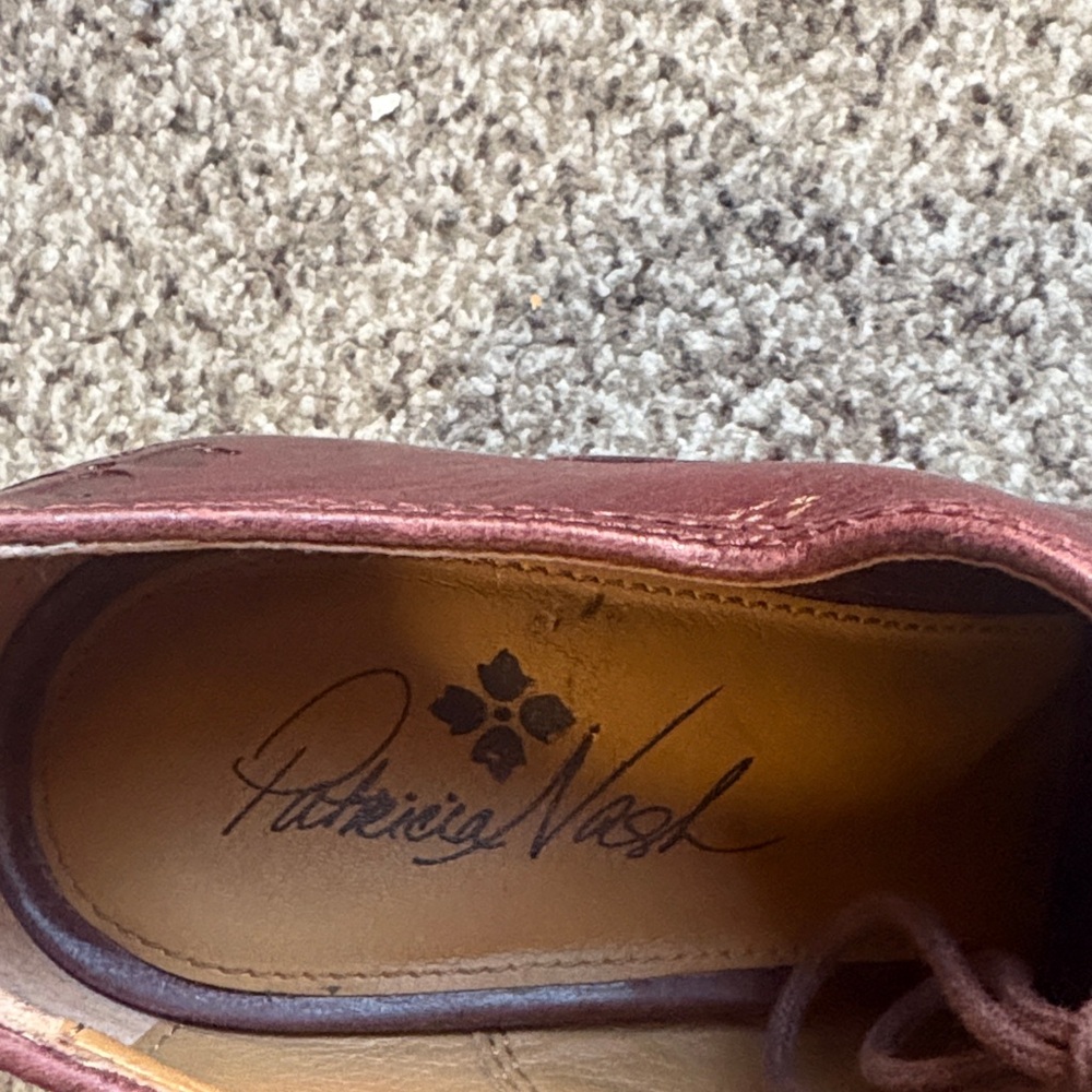 Patricia Nash Burgundy Lace-Up Heels - Picture 2 of 6